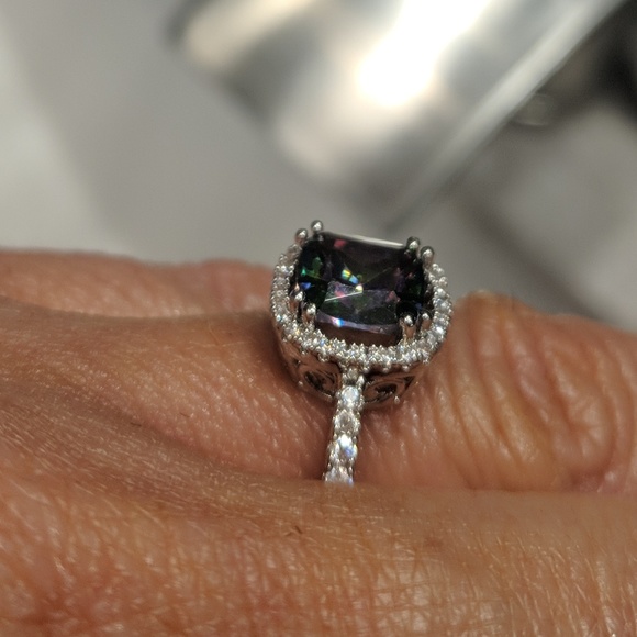 Mystic topaz cz ring - Picture 4 of 7